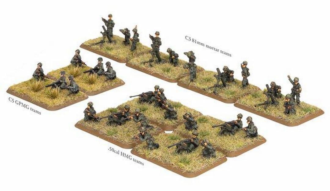 tca714 Airborne Weapons Group (x30 Figs, x4 Mortar, x4 .50cals, 2x .30cal)