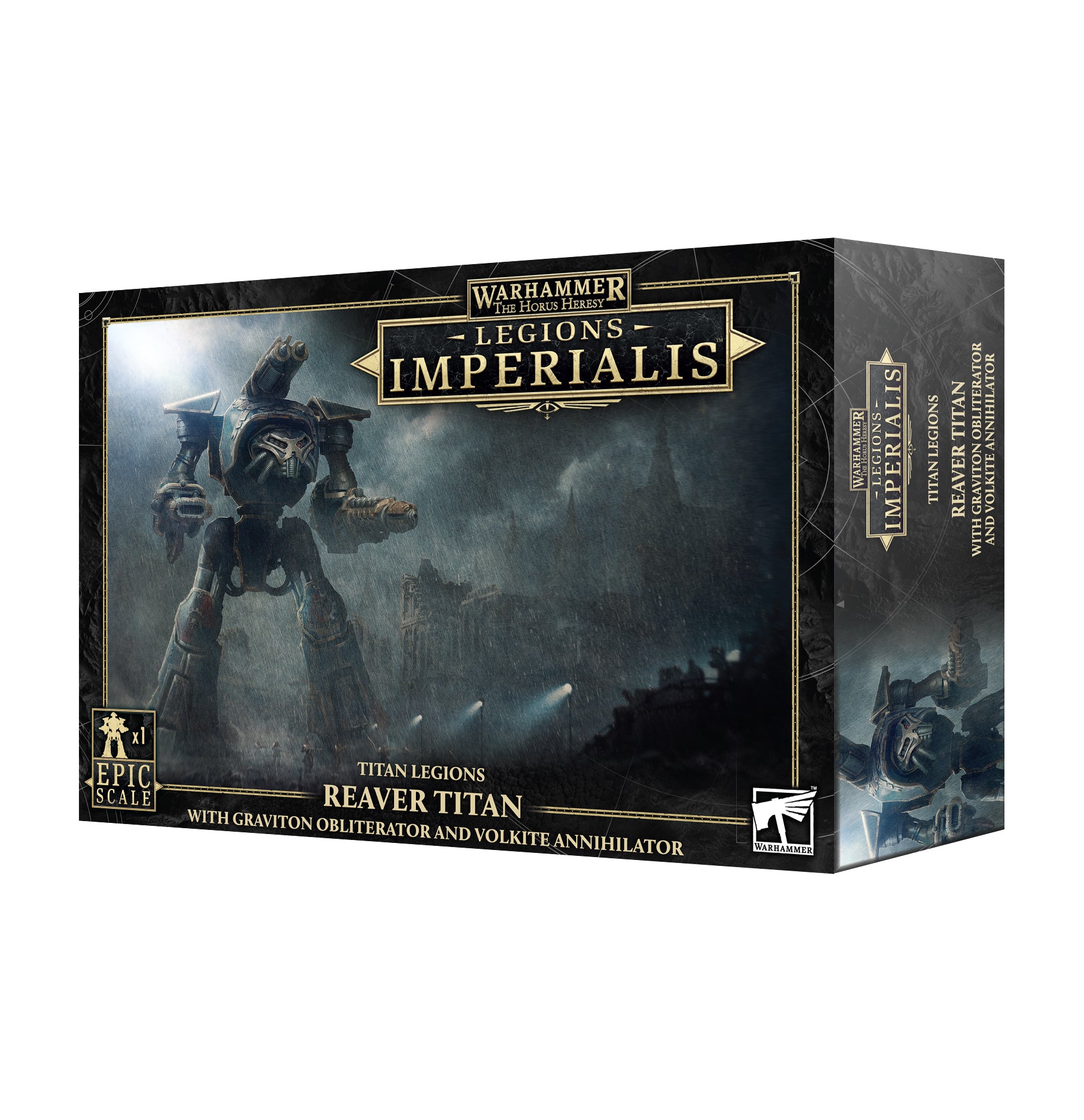 レギオン・インペリアリス:リーヴァー・タイタン(グラヴトン・オブリタレイターとヴォルカイト・アナイアレイター装備)
L/I: REAVER TITAN GRAV/OBL & VOLK/ANNH