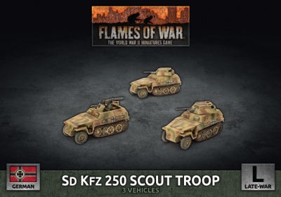 gbx176 Sd Kfz 250 8cm/7.5cm/2cm Scout Platoon (x3 Plastic)