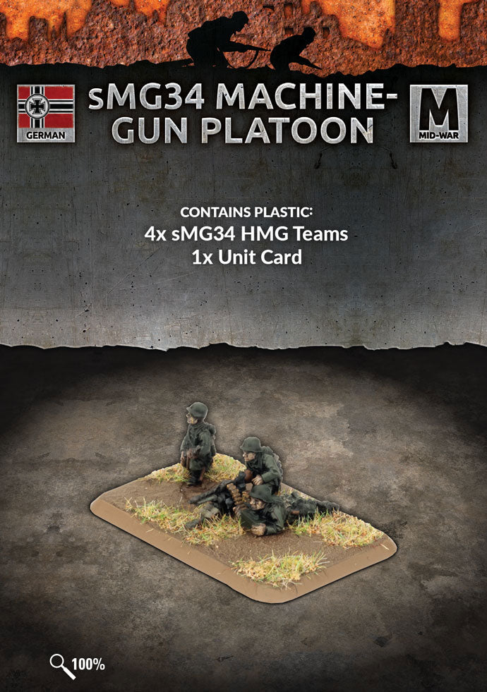 ge759 sMG34 Machine Gun Platoon (Mid War x4 Guns Plastic)