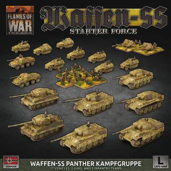 GEAB19 German LW "SS Panther Kampgruppe" Army Deal2020 Late War SS Army Deal (Plastic)(Late War x17 Tanks x2 Guns x19 Figures Plastic)