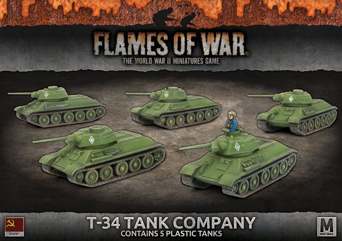 sbx66 T-34 Tank Company (x5 Plastic)