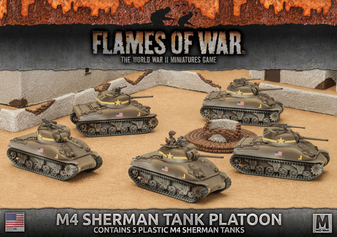 ubx69 M4 Sherman Tank Platoon (x5 Plastic)