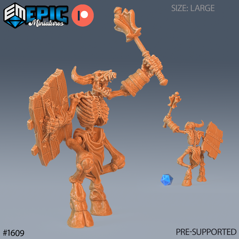 Minotaur Skeleton Mace & Shield (Large)