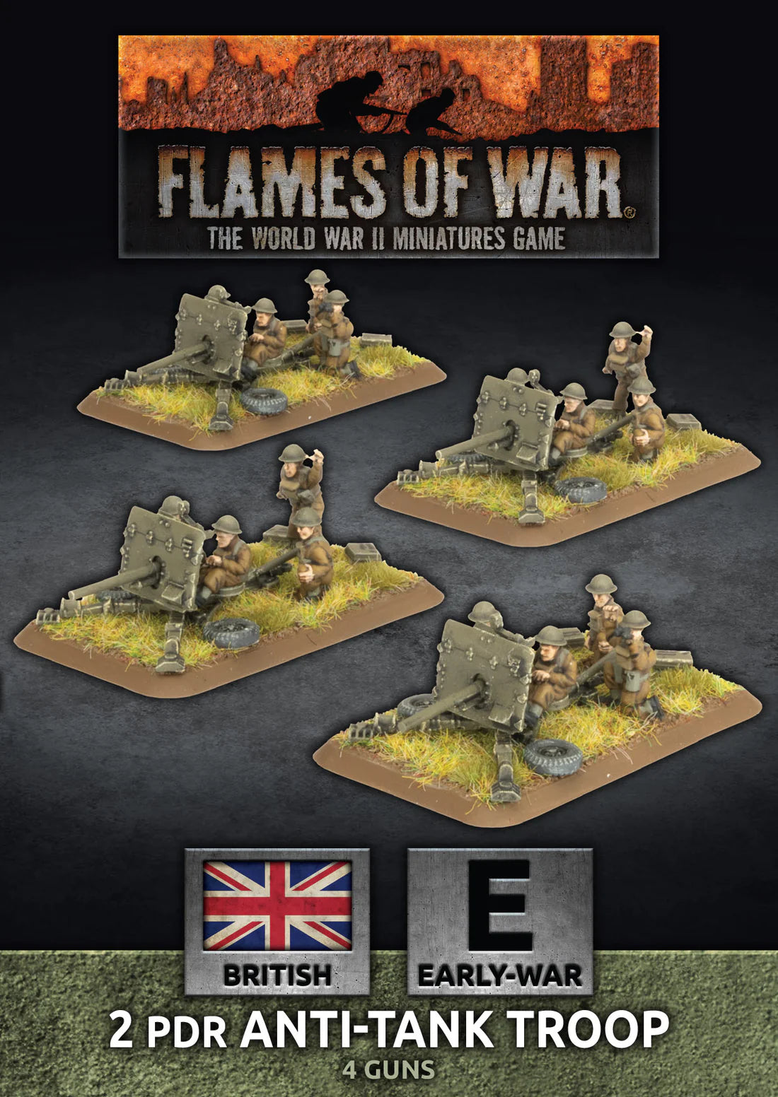 BBX87 2pdr Antitank Platoon (x4 guns, Plastic)