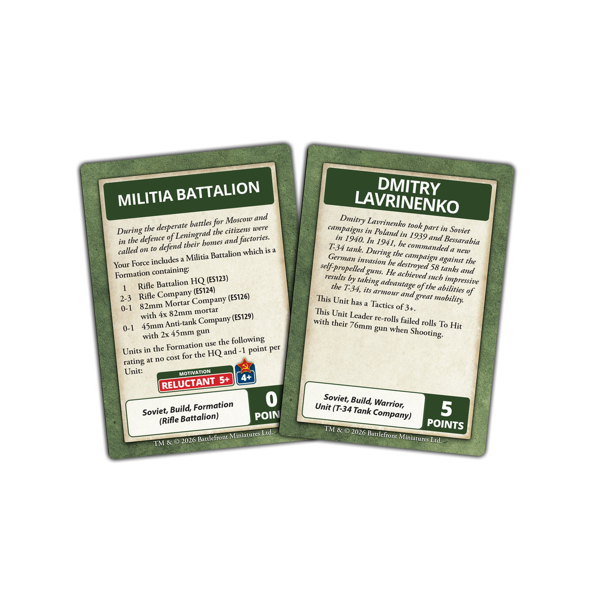 fw282sc Barbarossa Soviet Command Cards - Limited Edition