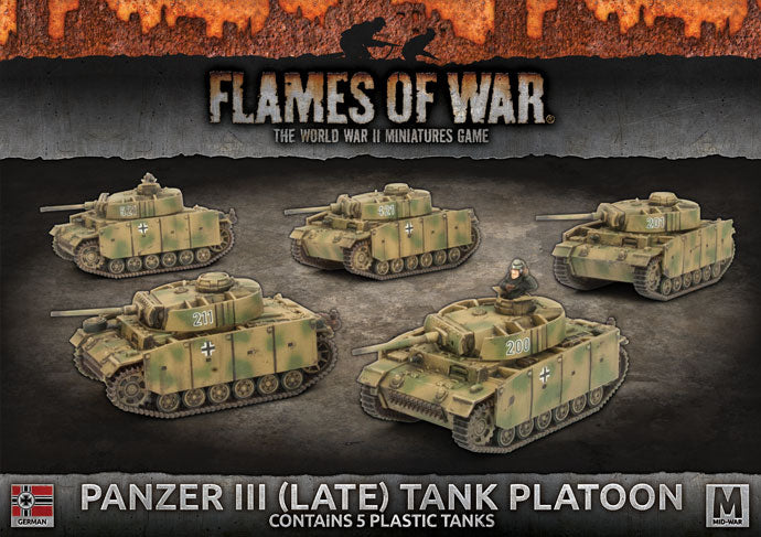 Panzer III (Late) Tank Platoon (Mid War x5 Tanks Plastic)