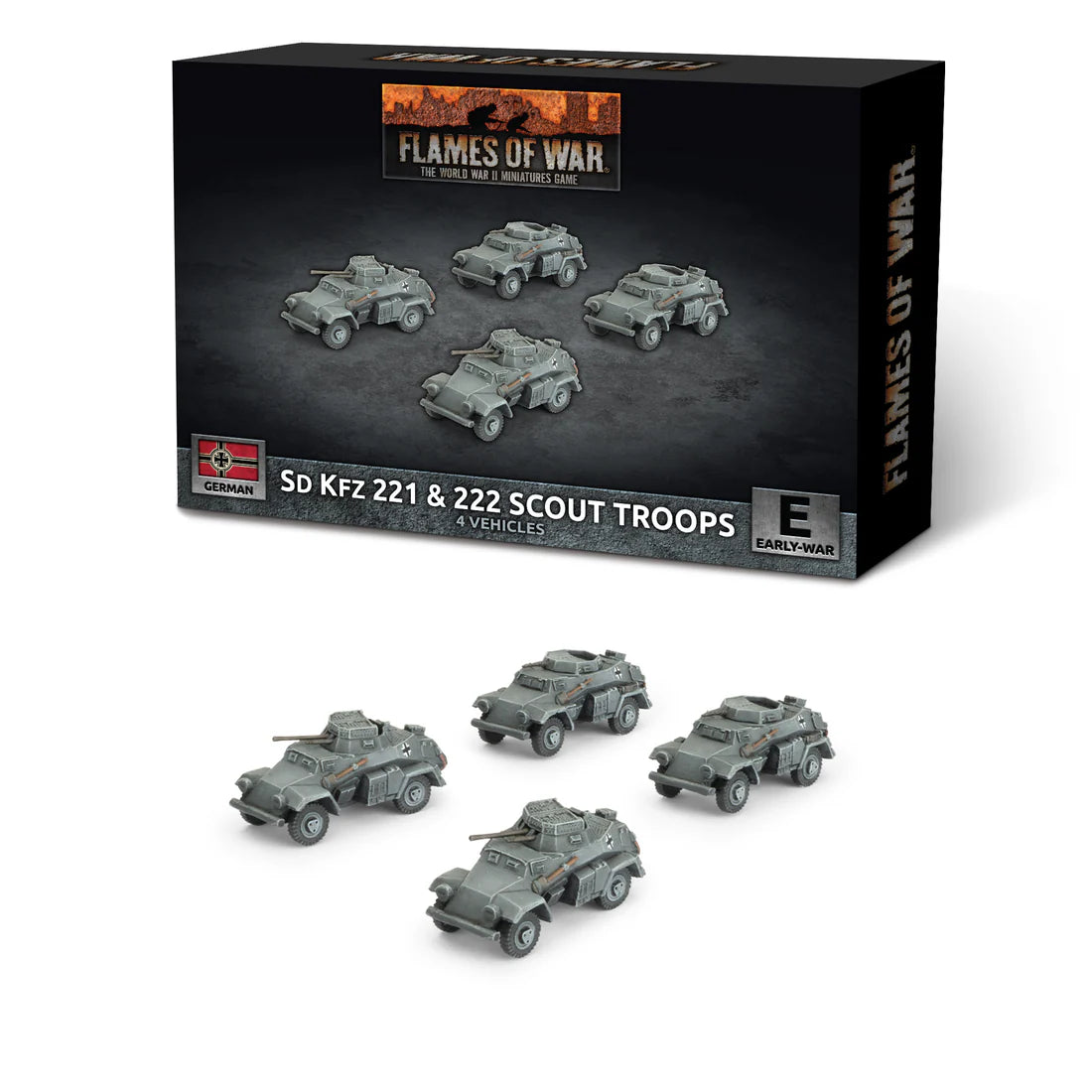 GBX201 Sd Kfz 222 / 221 Scout Troop (x4 Plastic)