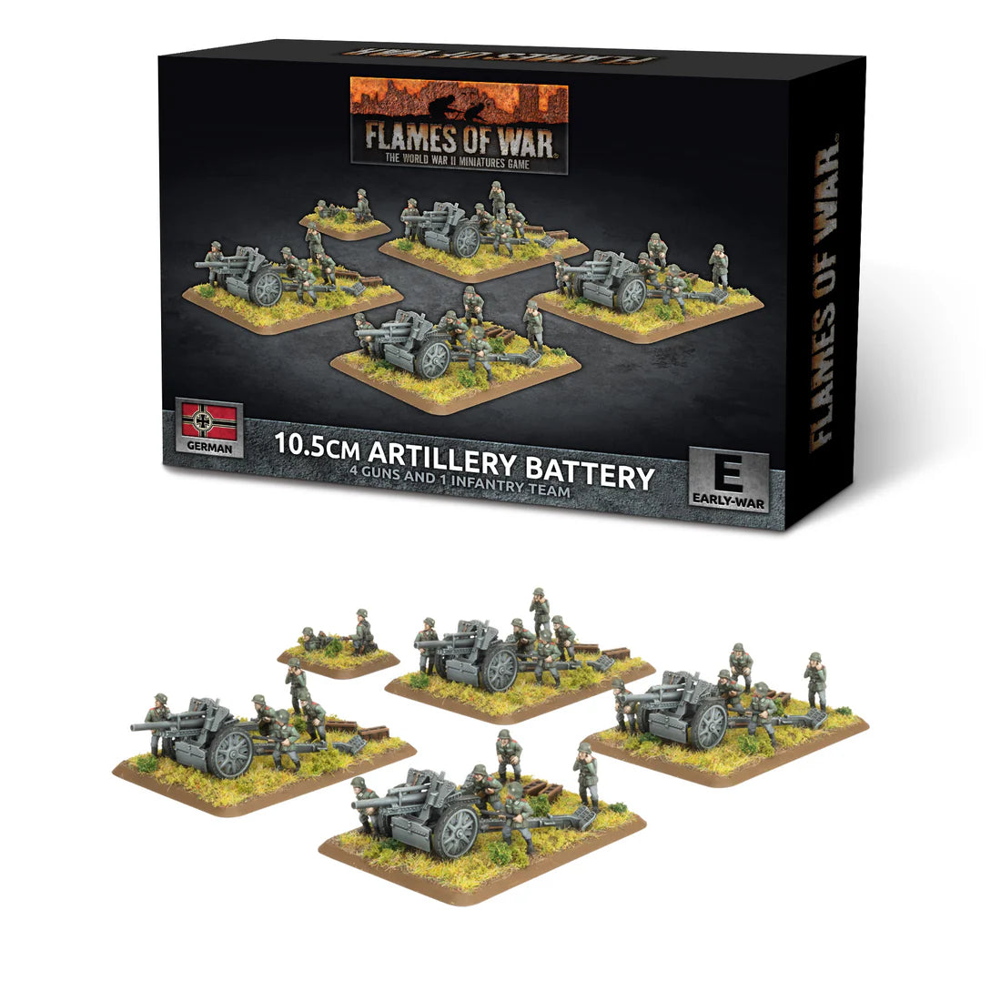 GBX205 10.5cm Artillery Battery (Early) (x4 guns Plastic)
