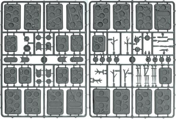 XX107 Plastic Bases - Rural (×9 Small ×16 Medium)