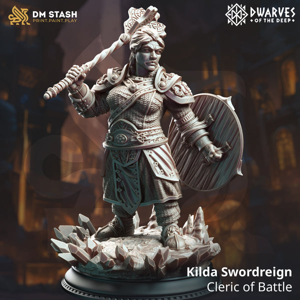 Kilda Swordreign - Cleric of Battle [Medium Sized Model - 25mm base]