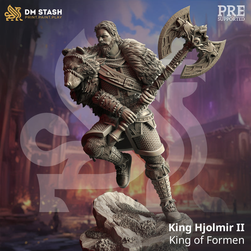 King Hjolmir II - King of Formen [Medium Sized Model - 25mm base]