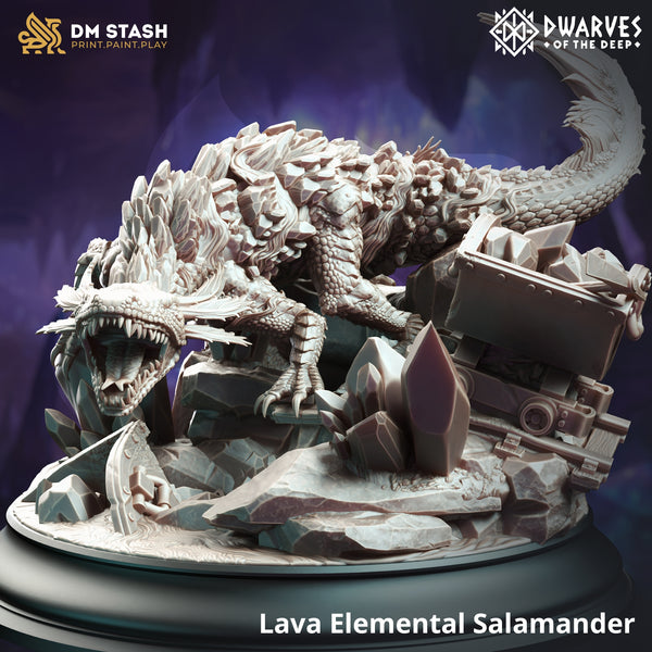 Lava Elemental Salamander [Huge Sized Model - 75mm base]