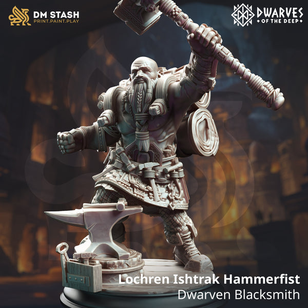 Lochren Ishtrak Hammerfist - Dwarven Blacksmith [Medium Sized Model - 25mm base]