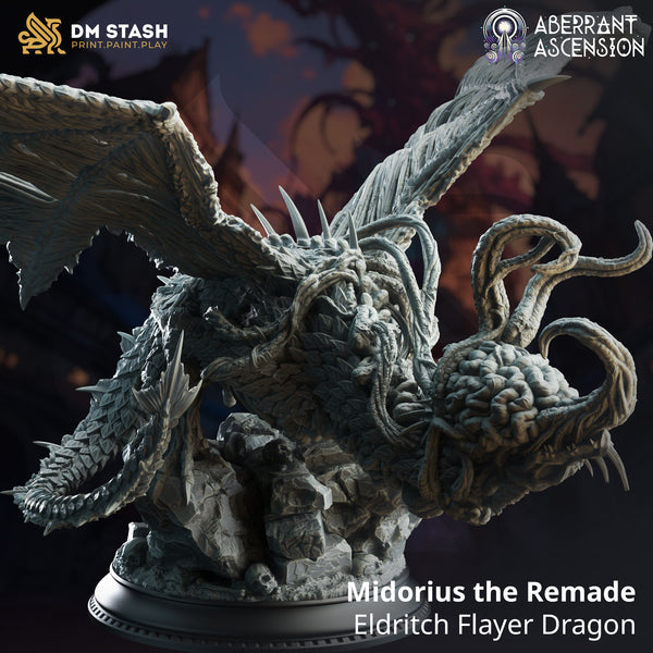 Midorius the Remade - Eldritch Flayer Dragon [Huge Sized Model - 75mm base]