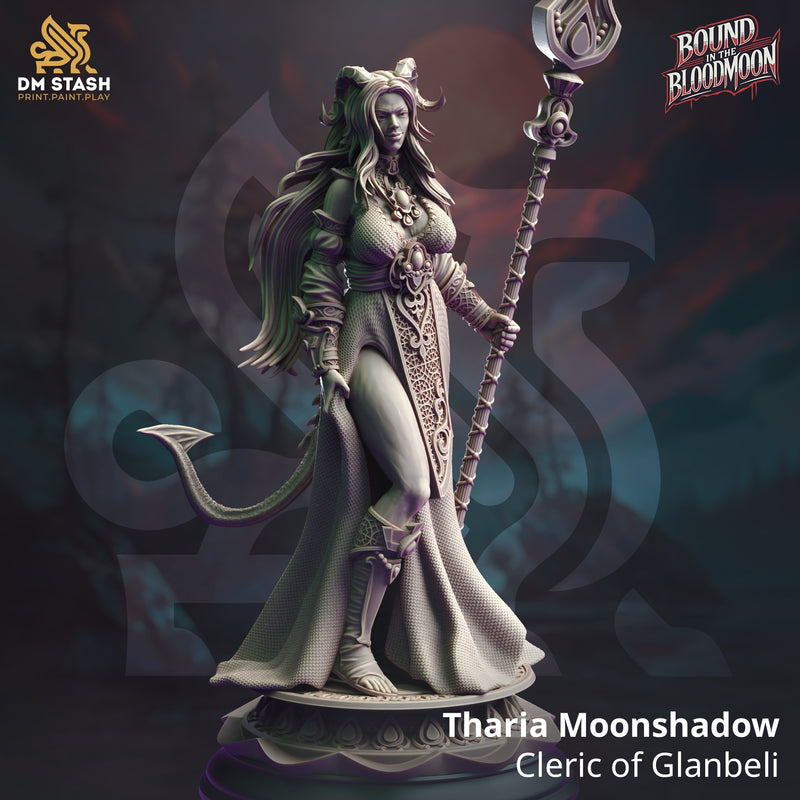 Tharia Moonshadow - Cleric of Glanbeli [Medium Sized Model - 25mm base]