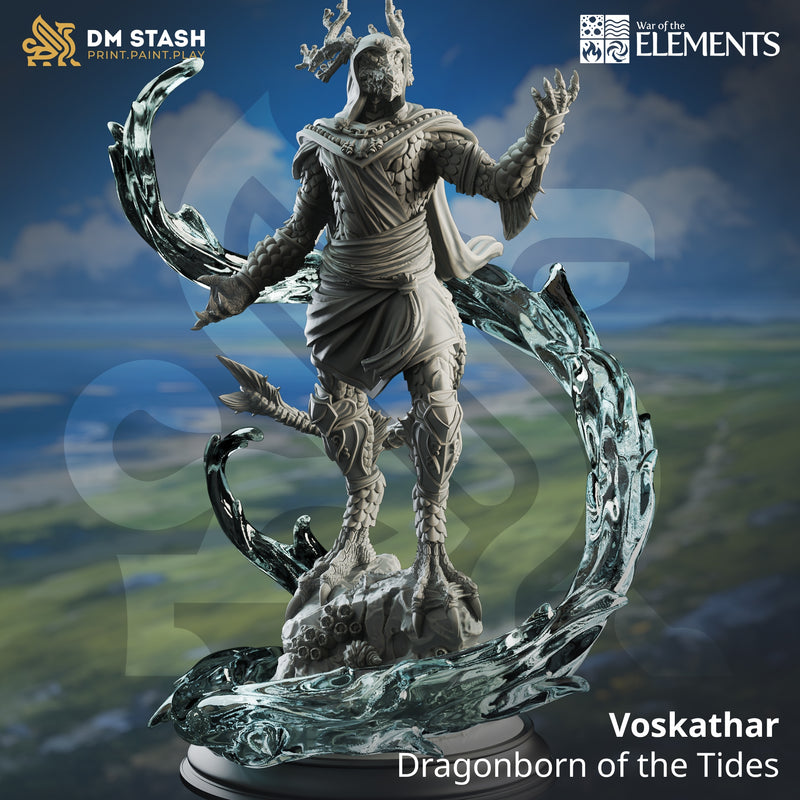 Voskathar - Dragonborn of the Tides [Medium Sized Model - 25mm base]