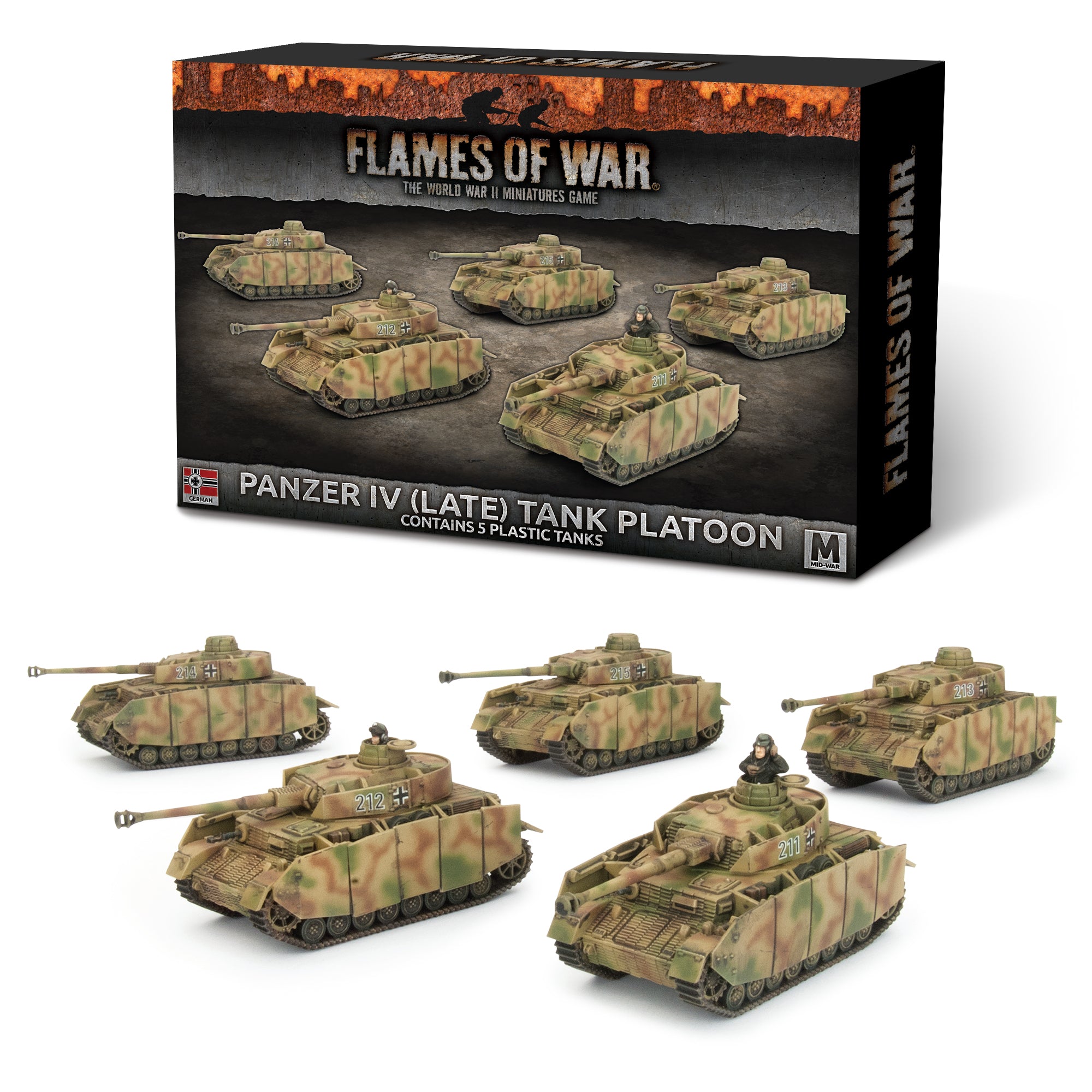 gbx121 Panzer IV (Late) Tank Platoon (Mid War x5 Tanks Plastic)