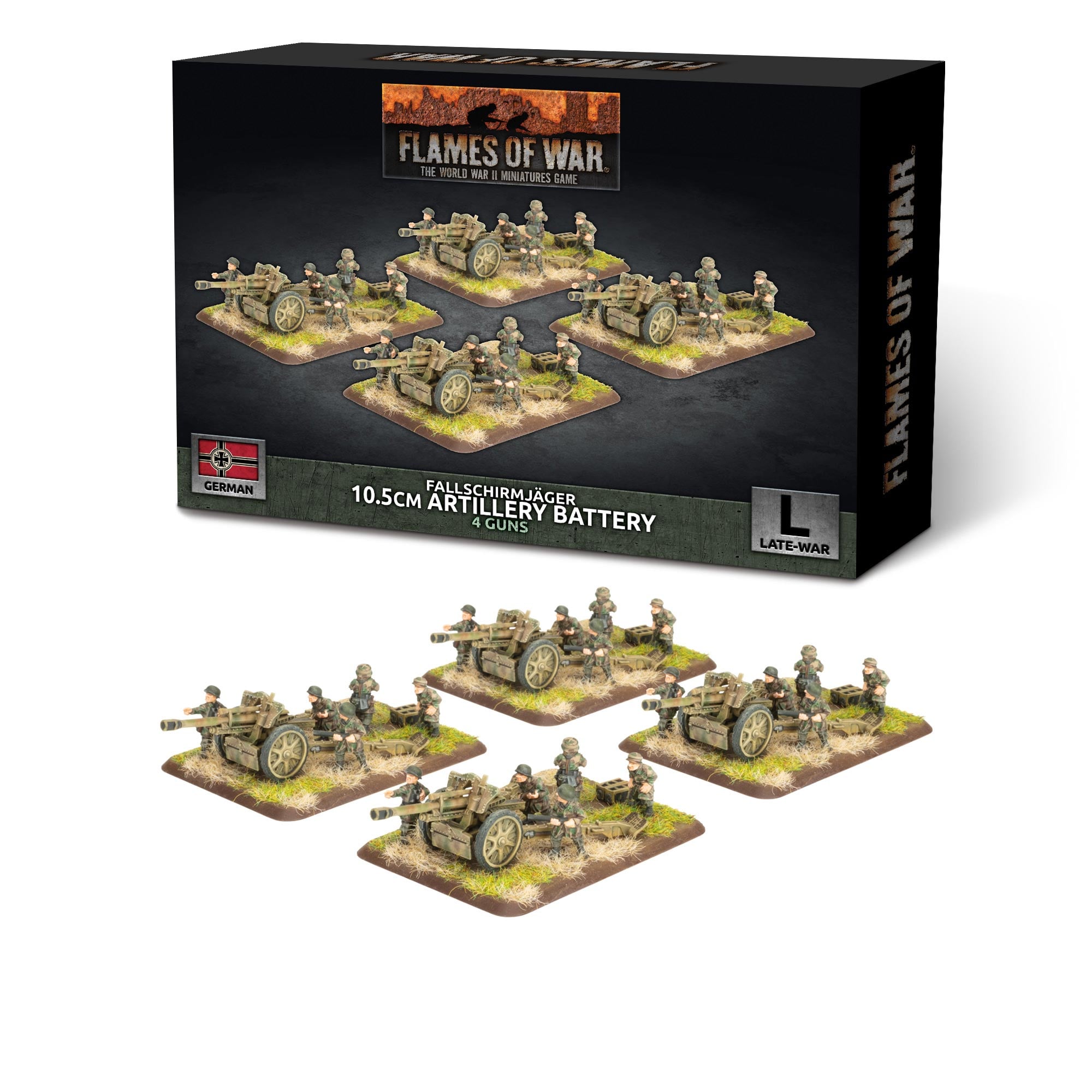 GBX213 FJ 10.5cm Artillery Battery (x4 guns Plastic)