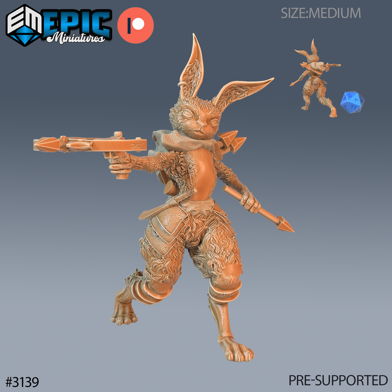 Rabbit Folk Warrior Fighting  (Medium)